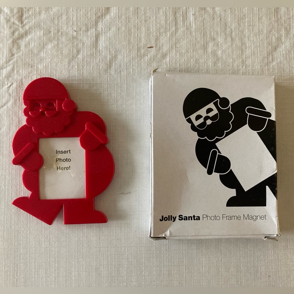 Jolly Santa Vintage Tpperware Photo Frame Magnet